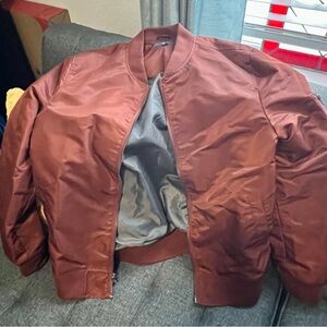 Retro-style Bomber jacket in Rust/Burnt Orange, unisex, men’s size Large
